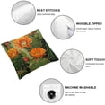 thumbnail image 4 of Acheng Botanical Zipper Throw Pillow Covers Cottage Scene Retro Cactus Blooming Flower Rustic Plant Orange Green Comfortable Ornaments Apartment Sofa Home Square Cushion Covers Set of 2 White, 4 of 6