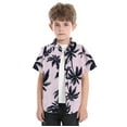 thumbnail image 2 of Boys Graphic Tees Child Toddler Boys Short Sleeve Hawaiian Style Summer Casual Gentleman Tops Beach Holiday Floral Shirts Graphic Tees Pink 4 Years-5 Years, 2 of 7