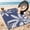 Dark Blue/White, variant on Nanan 5x8 Waterproof Outdoor Patio Rug with Fixed string, Foldable Weather Resistant Floor Mat for Deck Balcony Backyard, Grey White