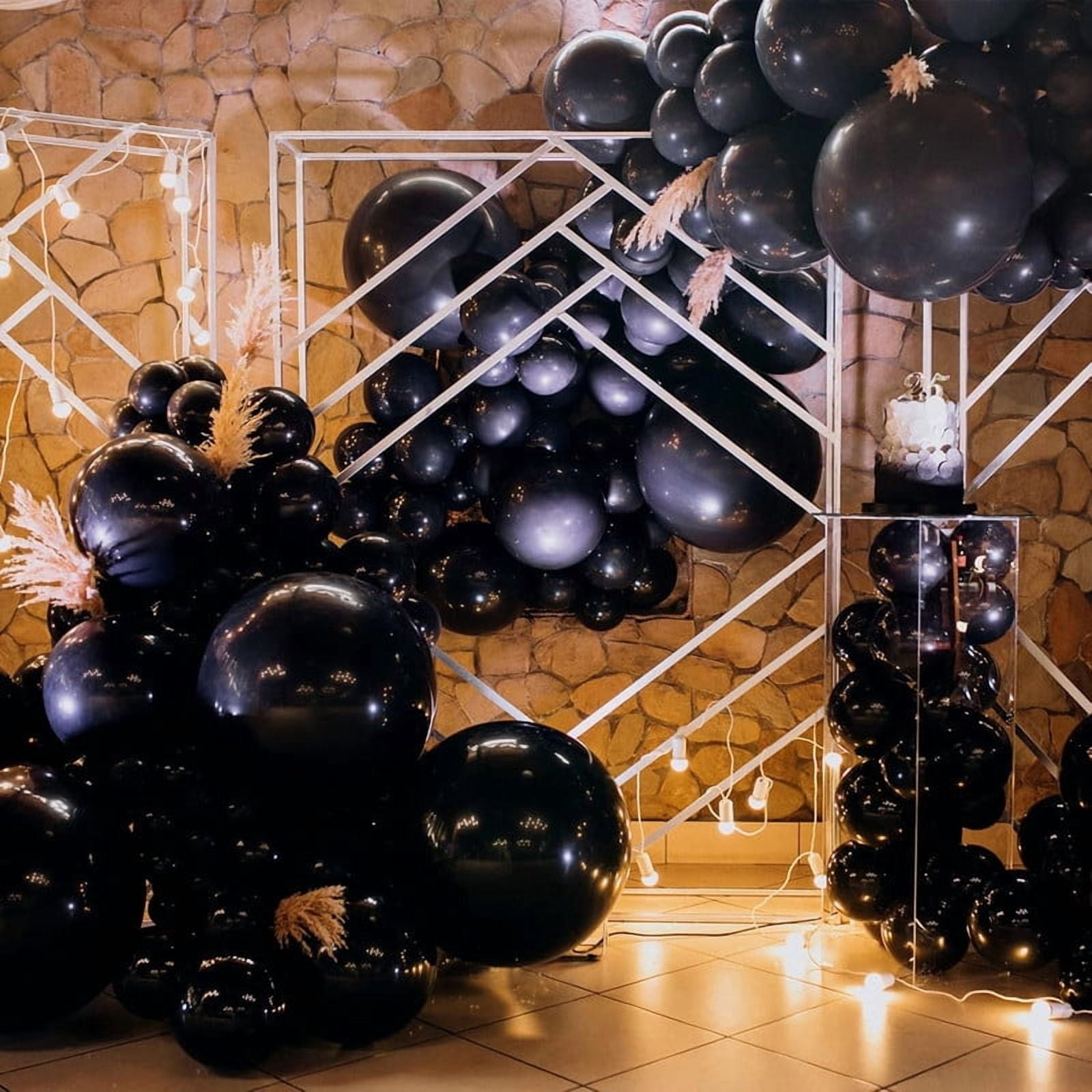 Black Balloons for Balloon Arch 100 pcs Sizes Pack of 12 Inch Garland Kit, Latex Balloons for Birthday Party Decorations Graduation Wedding Decor