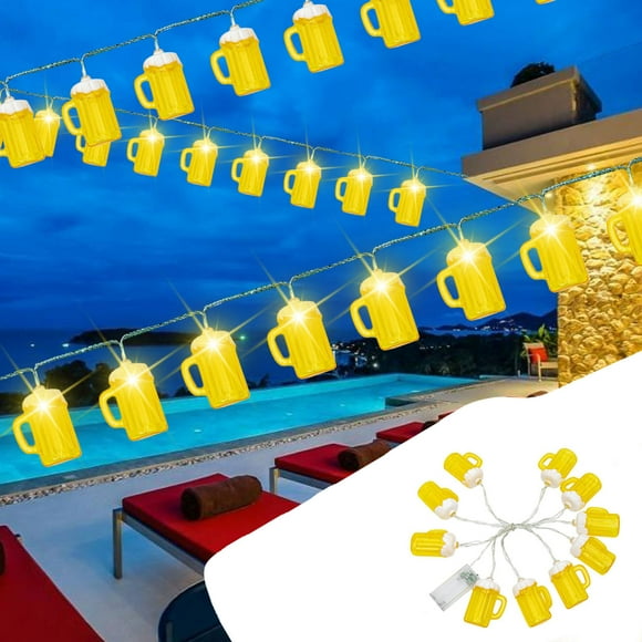 SuoKom Beverage Cups String Lights, Summer Outdoor Patio Decorative Lights, Bedroom Room Led Lights, Hotel Summer Theme Decorative Lights, Beach Garden Beverage Cups