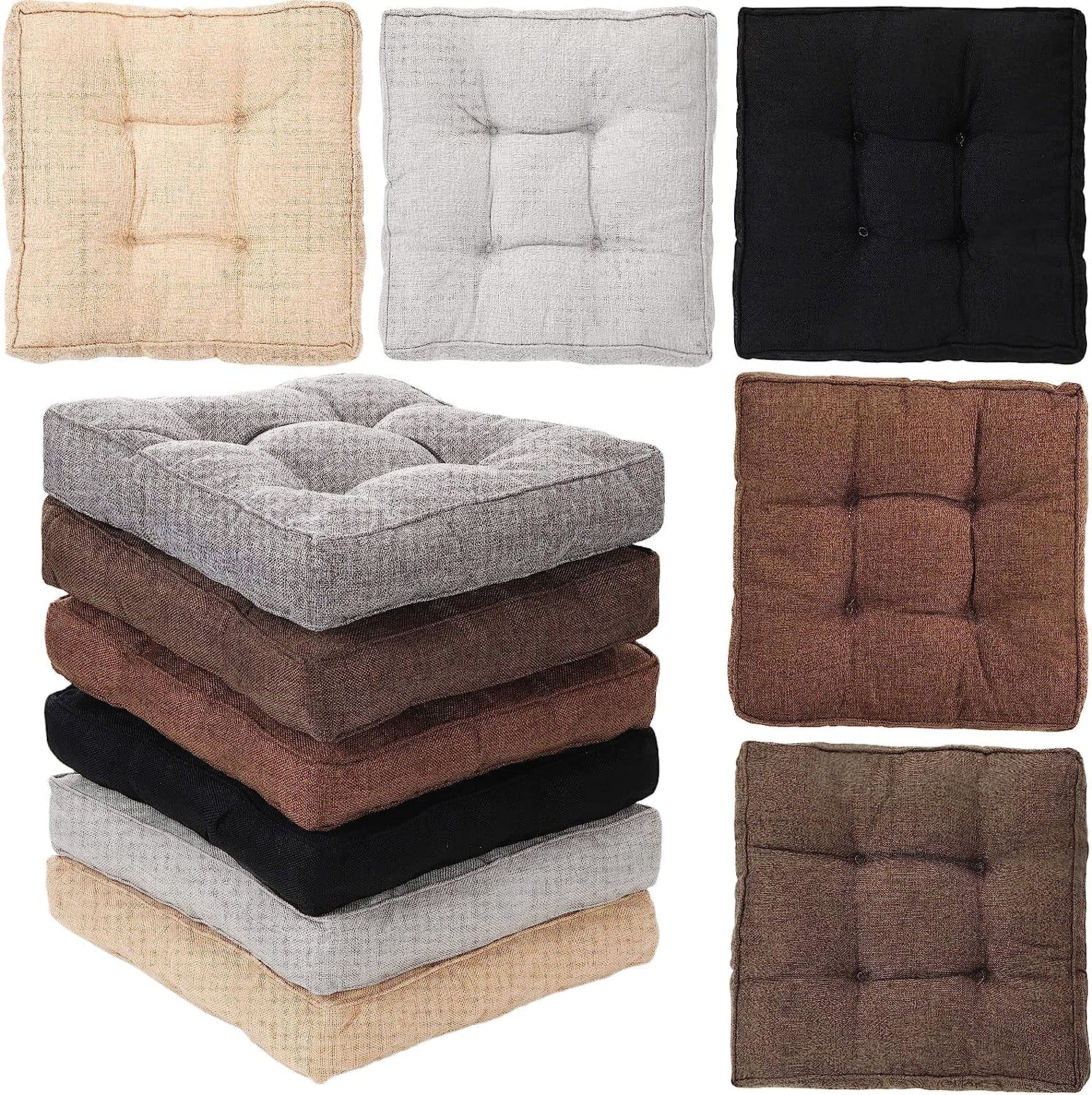 SHMAMT 6 Count Floor Pillows Outdoor Sitting Solid Square Soft