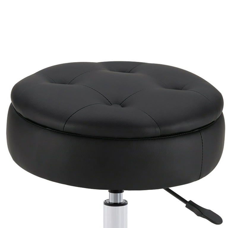 Black leather vanity 2025 chair