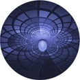 thumbnail image 1 of Ahgly Tapis Rond Lavable en Machine Intérieur Transitionnel Bleu Nuit, 7 Pieds Rond, 1 of 7