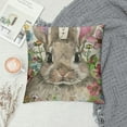 thumbnail image 2 of Qinduosi Spring Easter Pillow Covers Set of  Cute Bunny Rabbit Floral Easter Decorations Watercolor Pink Flower Butterfly Decorative Throw Pillow Cases Outdoor Farmhouse Decor for Sofa Couch Bed, 2 of 5