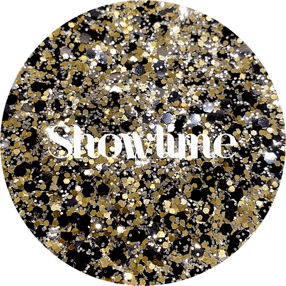 Glitter Heart Co. - High Quality Polyester Glitter - Black and Gold Mix - Showtime - 1 oz Bag