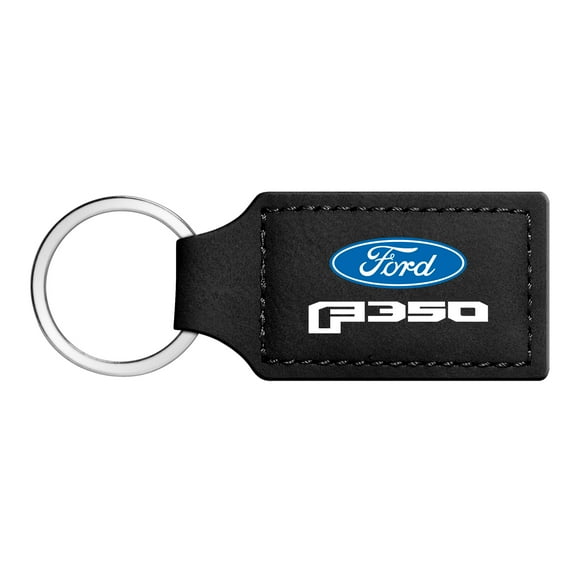 Ford F350 Rectangular Black Leatherette Key Chain