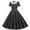 Black, variant on Girls Double Breasted Notch Lapel 50s Vintage Short Sleeve Cocktail Swing Dress Polka Dot 1950s Rockabilly Prom Midi Dress 5-14 Years