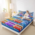 thumbnail image 4 of Feelyou Kid Cartoon Train Full Size Sheets, Boys Construction Truck Bed Sheets, Tractor Machinery Sheet Sets, Microfiber Bedroom Decor, 4pcs, 4 of 7