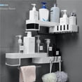 thumbnail image 2 of Shower Shelf Rotating Shelf Toilet Accessories Punch-free Triangular Shower Shelf, 2 of 10