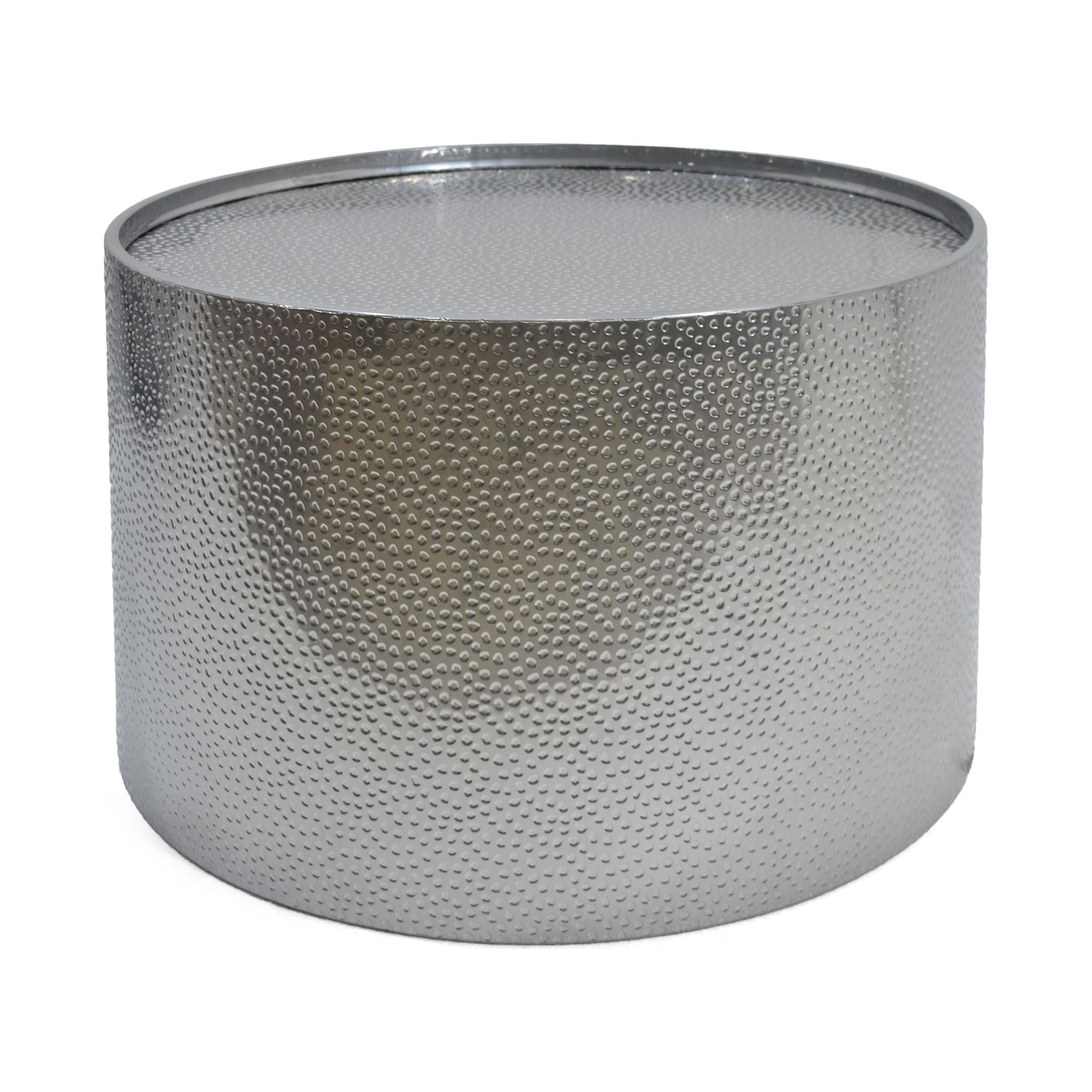 Gdf studio rache modern round coffee table with hammered iron deals