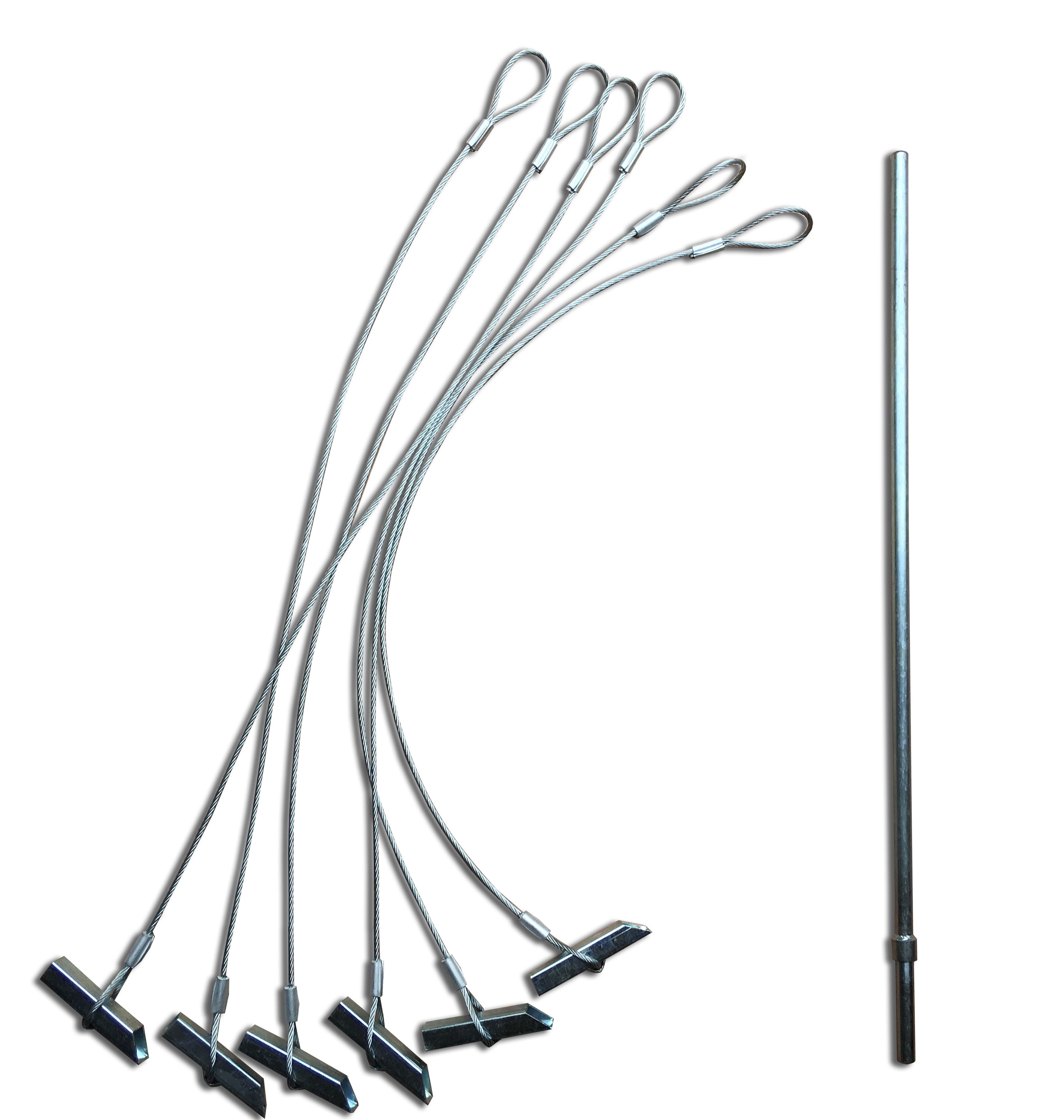 Easy Hook Anchor with 30 Long x 1/8 Cable 6 Pack Ground Earth Anchors Fence Ideal for Securing Shed Green House Swing Set and More. 