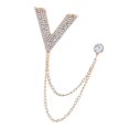 thumbnail image 3 of 2x pin de joyería para mujer broche en apariencia pin de seguridad de de imitación botón de solapa Yinane Broche de cadena de borla para hombre, 3 of 8