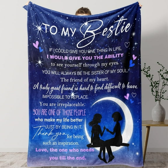 Best Friend Birthday Gifts for Women, Friendship Gifts Throw Blanket for Christmas, Birthday Gift for Woman Friendship, Bestie Blanket