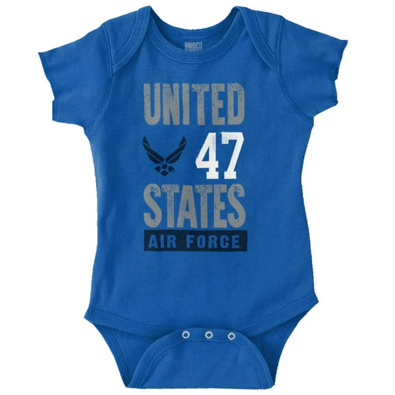 US Air Force United States Wings Logo Romper Boys or Girls Infant Baby Brisco Brands 18M