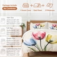 thumbnail image 6 of Colorful Tulips 4 Piece Duvet Cover Set Twin Size Blue Red Yellow Floral Soft Bedding Set Comforter Cover, 1 Duvet Cover 1 Flat Sheets and 2 Pillowcases, 6 of 9