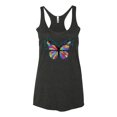 thumbnail image 2 of Wild Bobby, Colorful Butterfly Oh Butterfly On Whispering Wings Animal Lover Tri-Blend Racerback Tank Top, Vintage Black, X-Large, 2 of 3