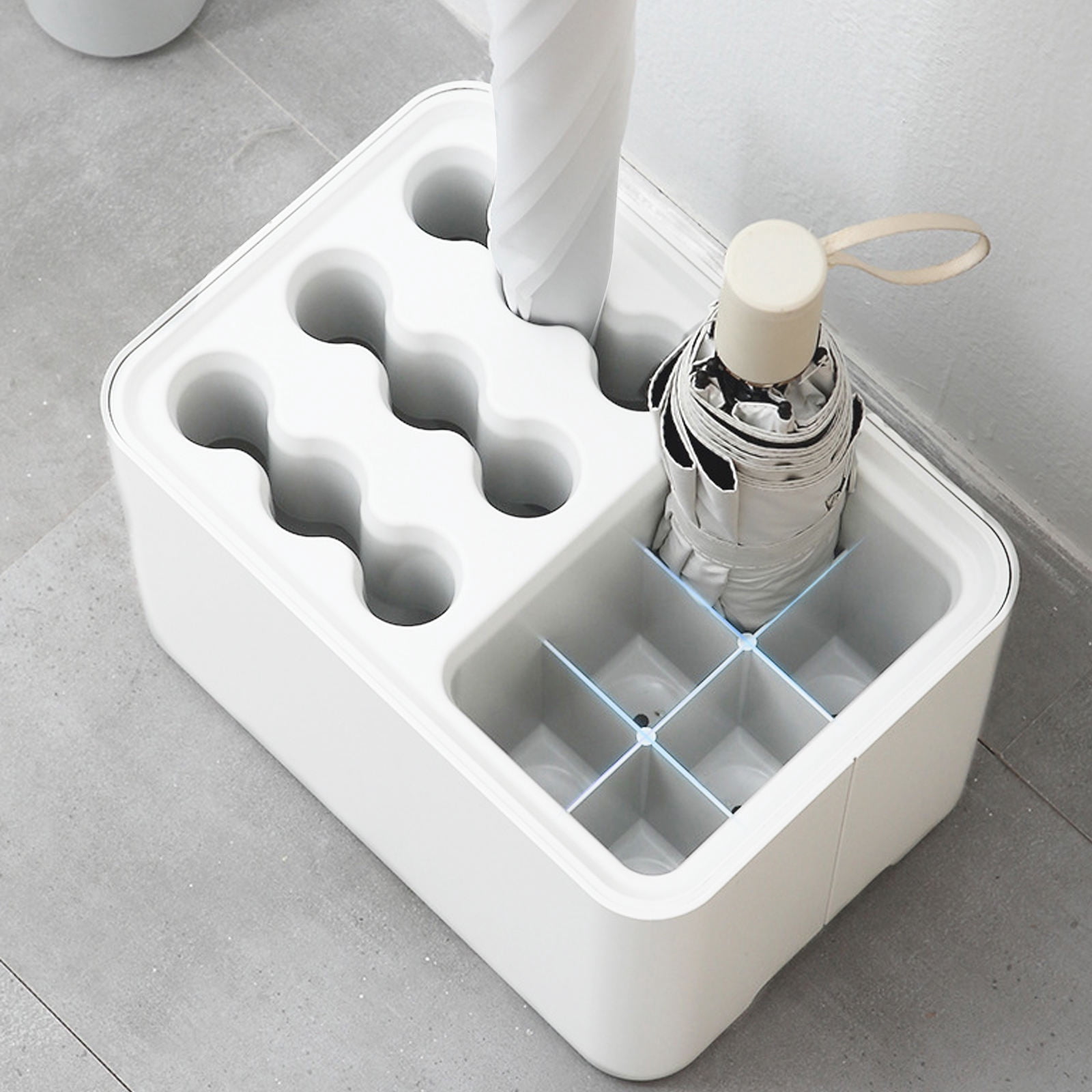 BESTYASH 1Pack Tall Umbrella Stand Holder White for Lightweight Items Storage