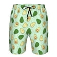 thumbnail image 4 of Wukai Avocado Print Beach Trunks with Compression Liner Swimsuit Quick Dry Beach Sports Shorts with Pocket-Medium, 4 of 8