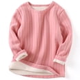 thumbnail image 6 of HAiming Kids Pullover Shirts Long Sleeve Ribbed Knit Fleece Crew Neck Casual Undershirts Fall Winter Outdoors Tops, 6 of 8