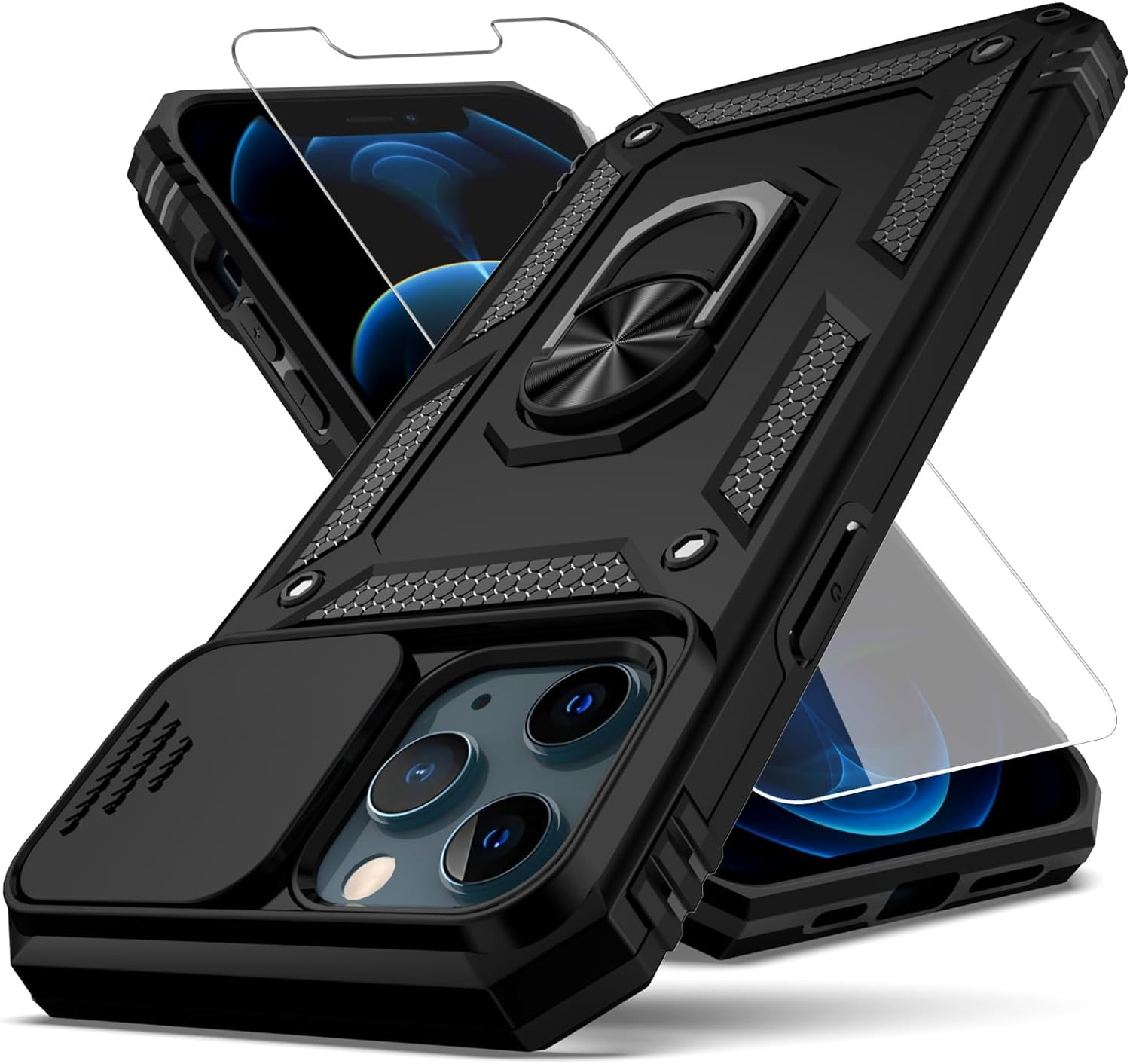 YZOK For IPhone 12 Pro Max Case,with Camera Lens Cover HD Screen