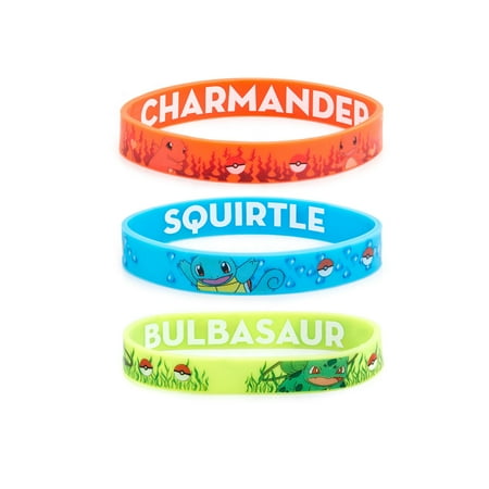 - Pokemon Classic Starters Youth Silicone Rubber Bracelet Set
