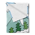 thumbnail image 2 of Northwoods Soft Flannel Fleece Throw Blanket, Cartoon Winter Mountains Landscape Cold Weather Illustration Christmas Season, Cozy Plush for Indoor and Outdoor Use, 60" x 80", Multicolor, by Ambesonne, 2 of 5