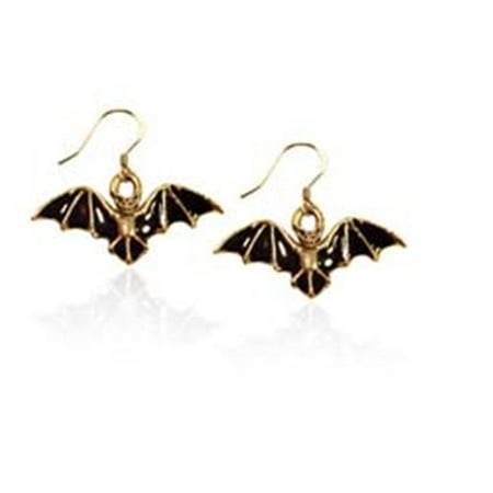 Whimsical Gifts 532G-ER Bat Charm Earrings, Gold