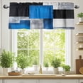 thumbnail image 2 of Blue Black Grey Valances for Windows, 60 x 18in, Abstract Gradient Modern Art Rod Pocket Kitchen Valance Curtain Light Filtering Window Treatments for Living Room Bedroom, 1 Panel, 2 of 7