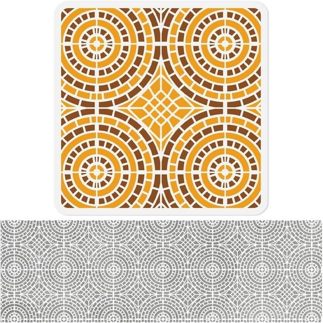 Plantilla de mosaico Holtz para pintar, 30 x 30 cm, reutilizable, con círculos geométricos. Plantilla para dibujo, manualidades y pintura.