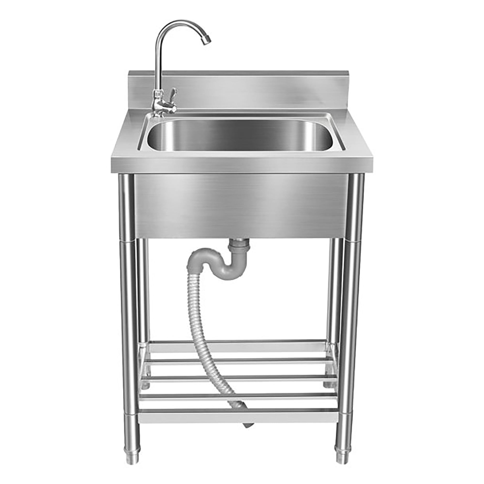 Worcest Stainless Steel Sink, 22" Freestanding Utility Sink with Faucet