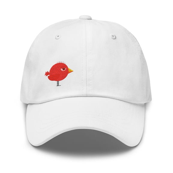 Clishirt Adult Unisex Unlimited Color Embroidered Stoned Bird Illustration Adjustable White Classic Dad Hat