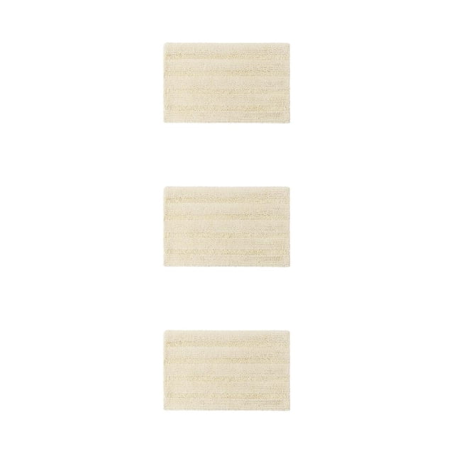 Toystoory Alfombra de baño de poliéster Absorbente Parte inferior antideslizante Lavable a máquina Textura Chenille Sin derramamiento Blanco Type1 NO1