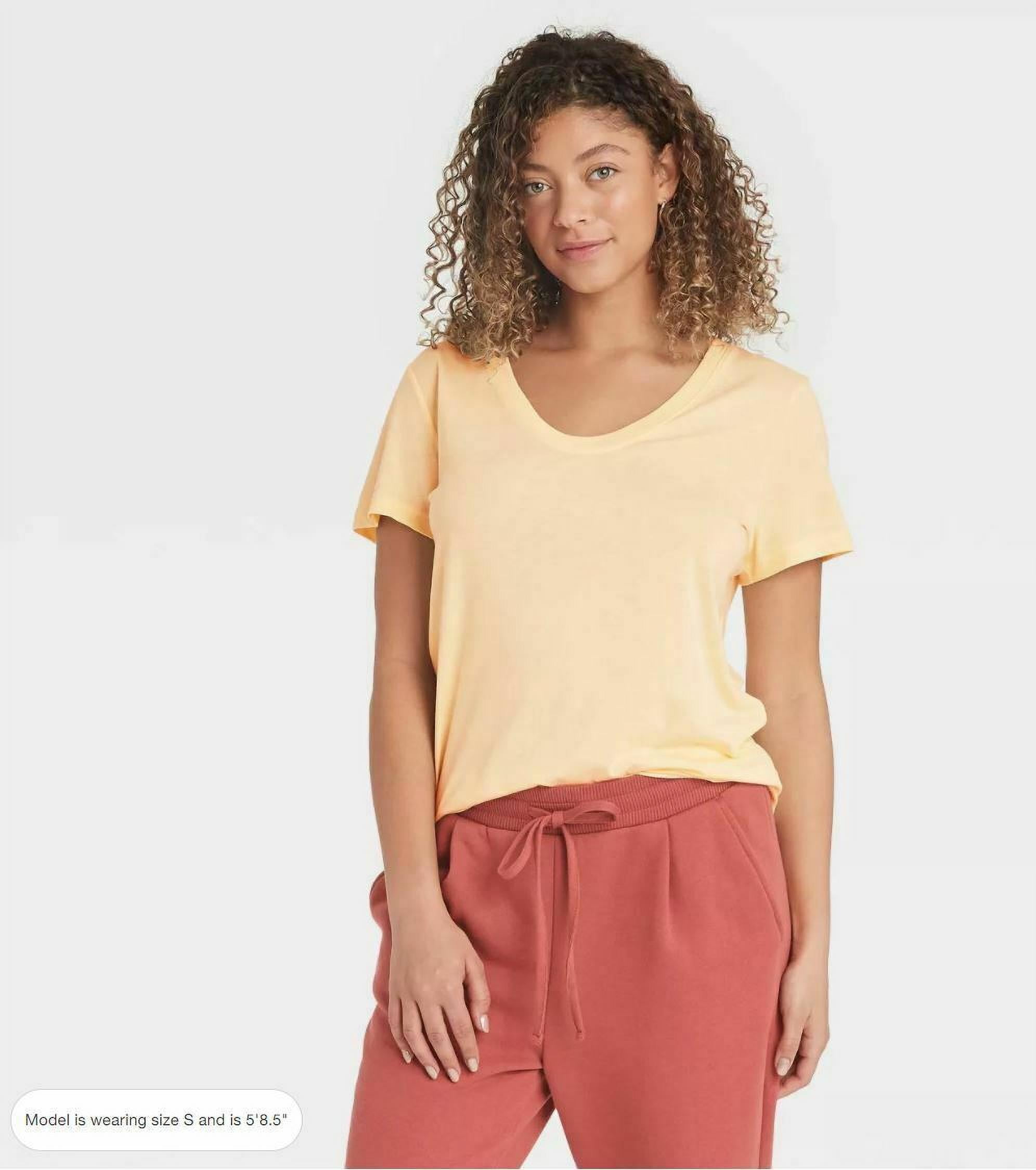 Women's Short Sleeve Scoop Neck TShirt in Yellow A New Day™, Size XS
