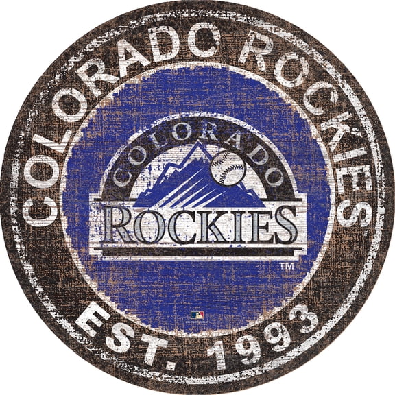 Colorado Rockies 24'' Round Heritage Logo Sign
