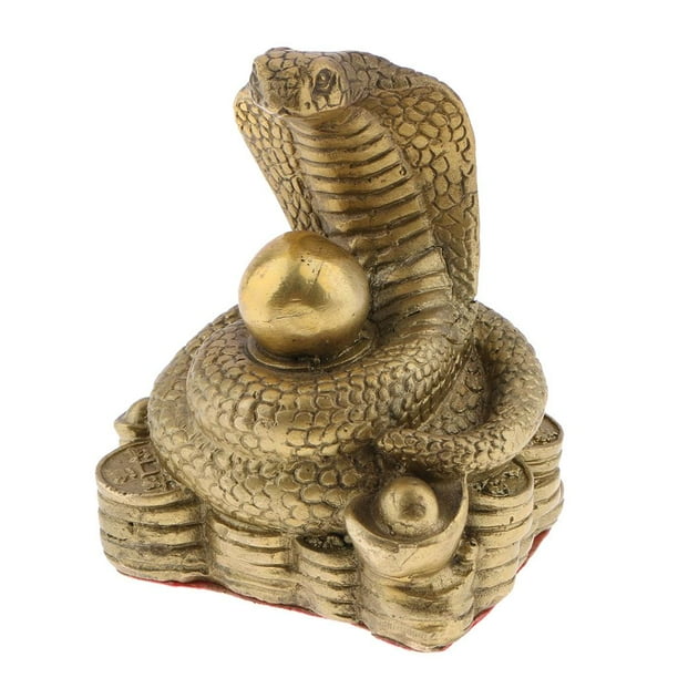 Amuleto de latón con forma de serpiente, animales de la suerte, figuras en miniatura coleccionables