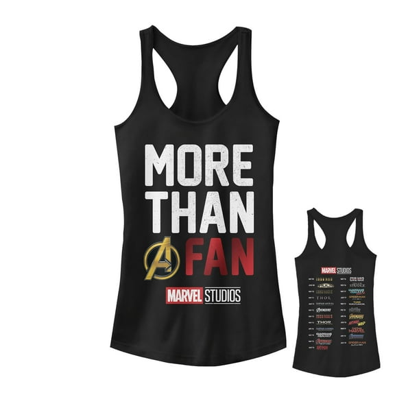 Junior's Marvel More Than a Fan  Racerback Tank Top Black X Large