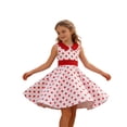 thumbnail image 4 of FYDUU Robes Filles Sans Manches Années 50 Vintage à Pois Robe de Soirée Rétro Col Peter Pan Décontractée Robe d'Été Quotidienne Printemps Carnaval, 4 of 4