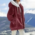 thumbnail image 6 of comerut Women Winter Coat Solid Color Warm Furry Plush Plus Size Lady Coat Winter Clothes, 6 of 8