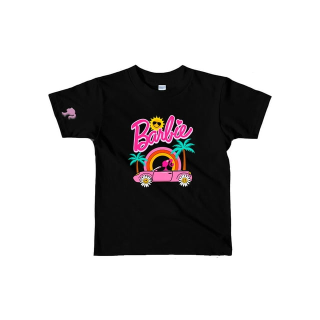 Playera Barbie Malibu con diseño en 3D Negra para niña negro XL Genérico Playera Barbie Malibu Negra para niña