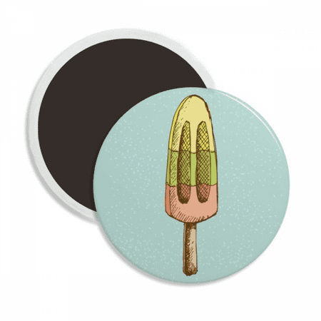 

Yellow Green Red Popsicles Ice Round Ceracs Fridge Magnet Keepsake Decoration