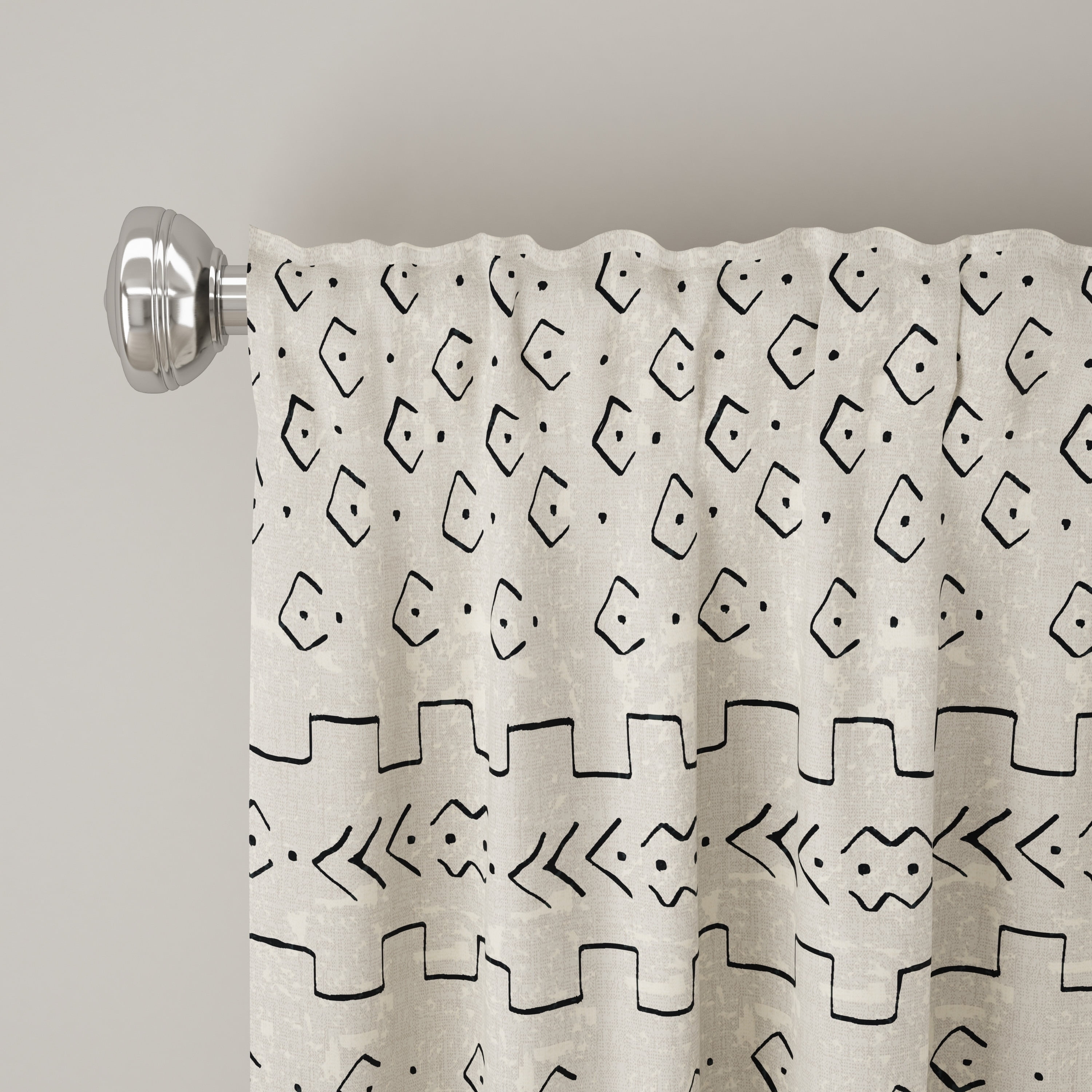 Skyline Furniture Skyline African Mud Cloth Unlined Curtain In