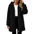 thumbnail image 6 of Womens Fleece Jacket Fashion Soft Plush Zip Up Outerwear with Pockets & Ribbed Cuffs for Winter, 6 of 9