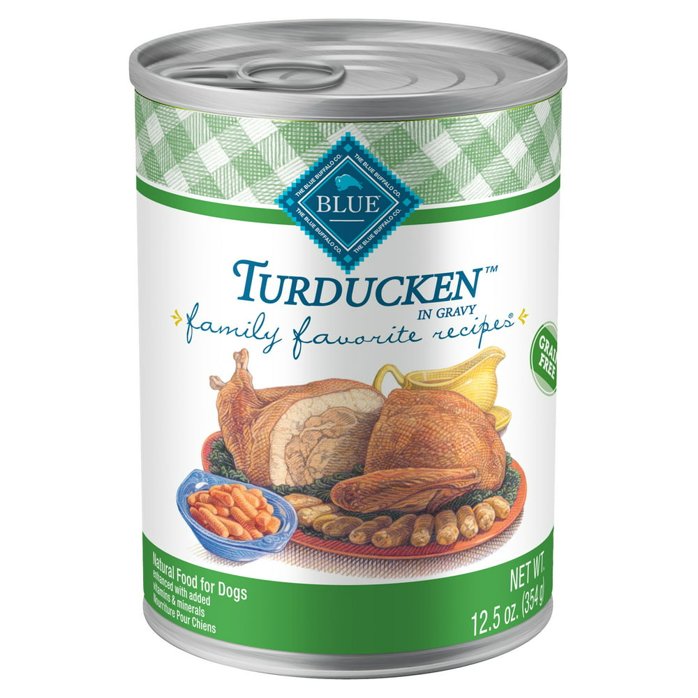Blue Buffalo Family Favorites Natural Adult Wet Dog Food, Turducken 12.5oz can (Pack of 12