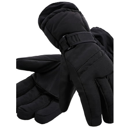 Simplicity Men's 3M Thinsulate Winter Waterproof Ski Gloves,Black