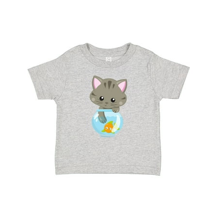 

Inktastic Cute Cat Little Cat Kitty Kitten Fish Bowl Gift Baby Girl T-Shirt