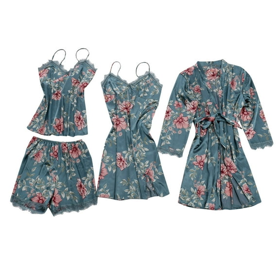 YOTMKGDO Camisole Tops for Women, Wireless Rimless Pajamas Lace Nightdress Silk Underwear Women Sleepwear (#1 Green, L)