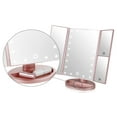 TriFold Makeup Vanity Mirror with LED Lights, 3X/2X Magnified, 180