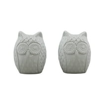 Dependable Industries Inc. Essentials Retro Style Owl Salt & Pepper Shaker Set Ceramic Kitchen Décor White House Warming Boxed Gift Set
