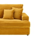 thumbnail image 5 of 79.3 " Corduroy Sofa, 3 Seater Sofa with 4 Matching Pillows& Deep Seats, Couch with Solid Wood Frame for Modern Living Room, Orange, 5 of 5